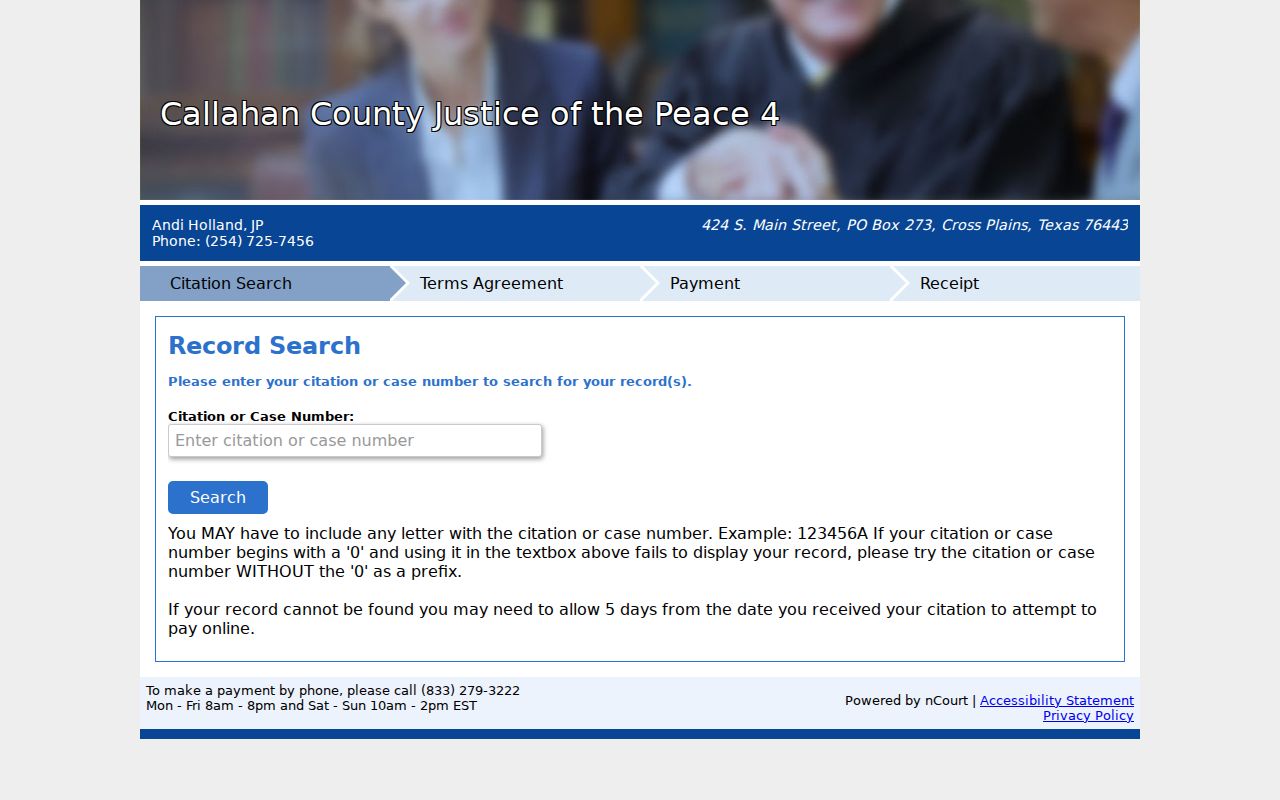 Callahan County traffic court JP4 payment portal